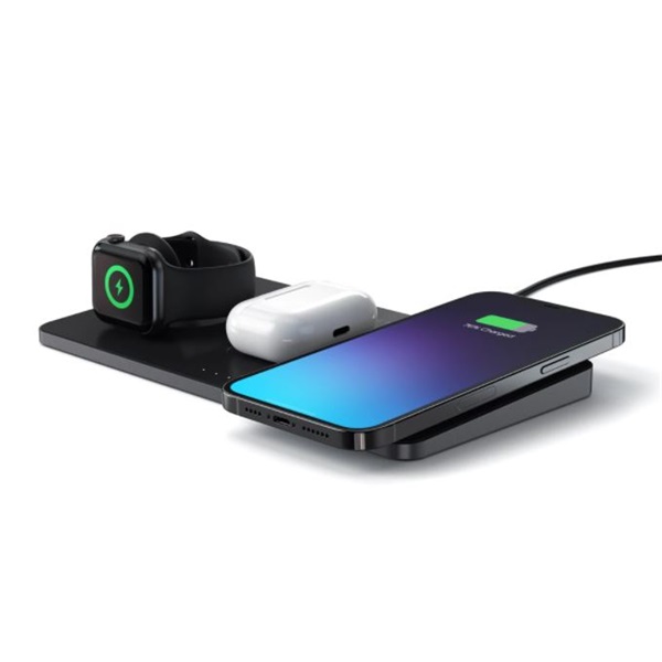 Satechi ST-X3TWCPM Trio Apple Watch/Airpods/iPhone fekete töltőállomás Satechi ST-X3TWCPM Trio Apple Watch/Airpods/iPhone fekete töltőállomás