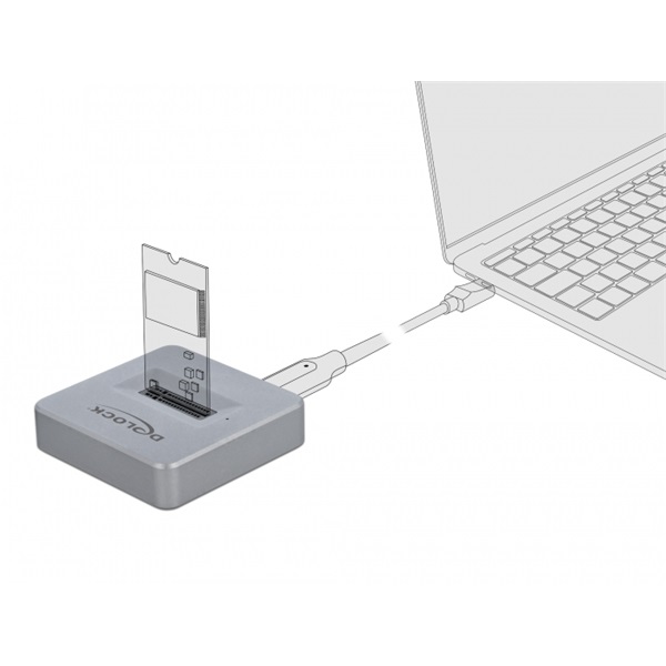 Delock M.2 NVMe PCIe SSD dokkoló szürke (64000)