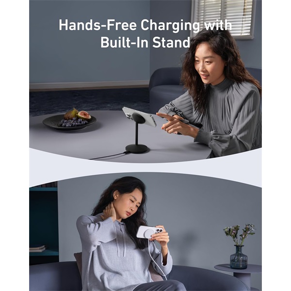 ANKER A25X1H11 MagGo 15W  iPhone-hoz   Vezeték Nélküli Töltő és Állvány Fekete