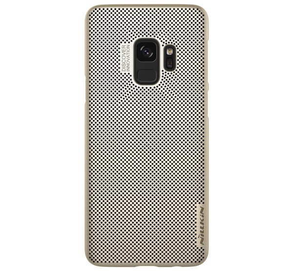NILLKIN AIR műanyag telefonvédő (gumírozott, lyukacsos) ARANY [Samsung Galaxy S9 (SM-G960)]