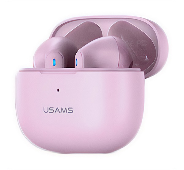 Usams NX03 bluetooth fülhallgató SZTEREO (v5.2, TWS, mikrofon, aktív zajszűrő + töltőtok) RÓZSASZÍN (BHUNX03)
