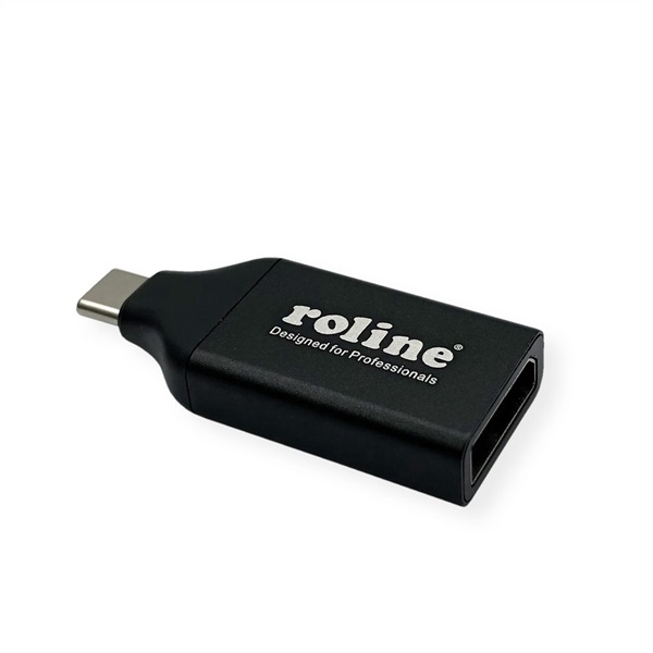 Roline Adapter USB 3.1 USB-C - DP DisplayPort 1.2 4K@60Hz, M/F, fekete (12.03.3227-10) Roline Adapter USB 3.1 USB-C - DP DisplayPort 1.2 4K@60Hz, M/F, fekete (12.03.3227-10)