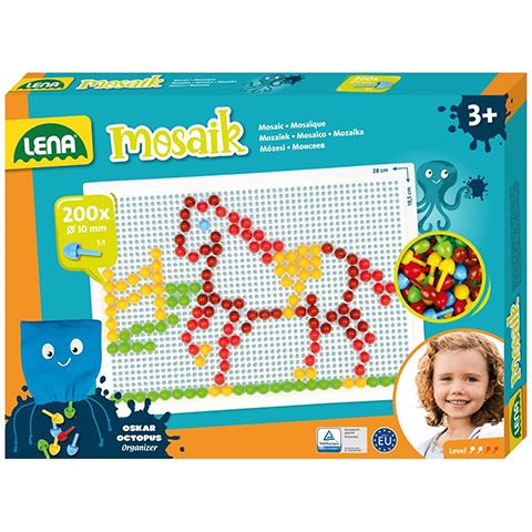 Lena: Mosaik Áttetsző pötyi kreatív szett 10mm 200db-os (35628L)