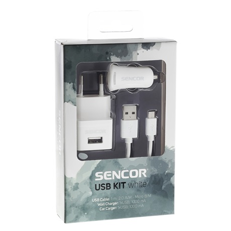 Sencor SCO 515-000WH USB 1M/Hálozati/autós töltő