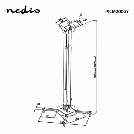 Nedis PJCM200GY MENNYEZETI PROJEKTOR KONZOL