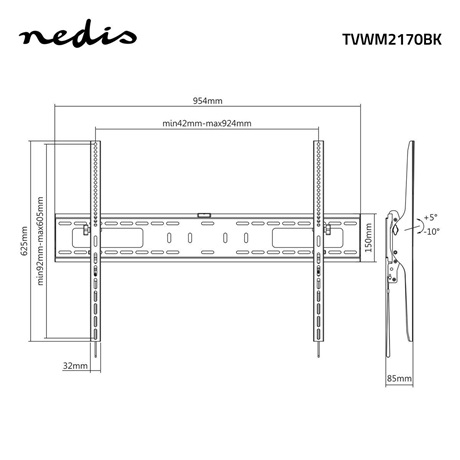 Nedis TVWM2170BK FALI KONZOL