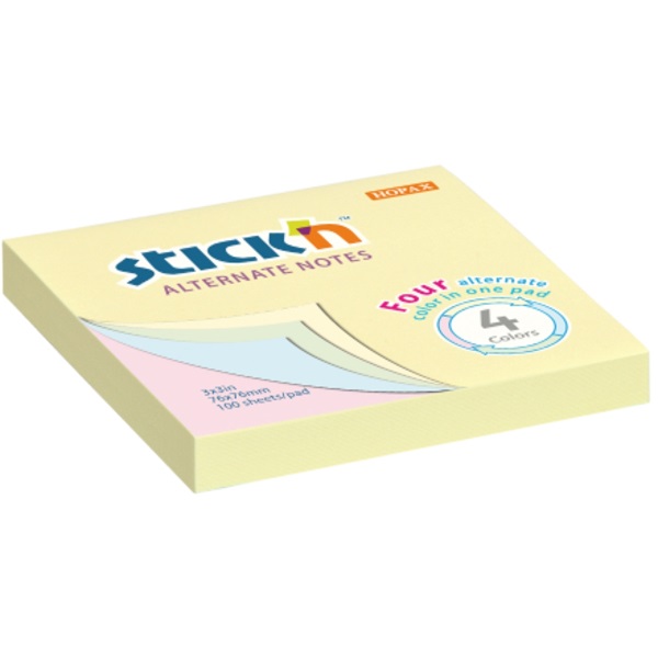 Stick`N 76x76mm 100lap 4 színű pasztell öntapadó jegyzettömb Stick`N 76x76mm 100lap 4 színű pasztell öntapadó jegyzettömb
