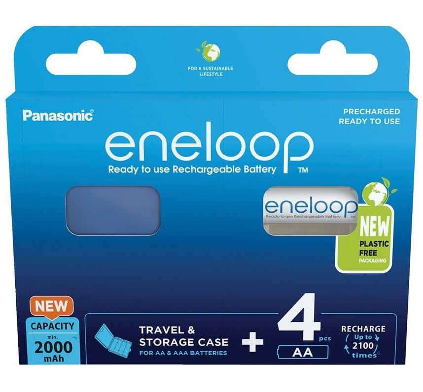 Panasonic Eneloop 1.2V AA 2000mAh akku (4db) + hordtok (BK-3MCDEC4BE)