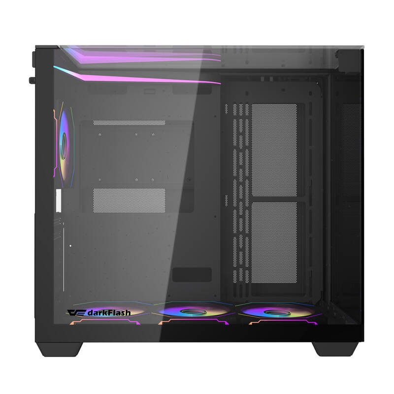 Darkflash TH285 számítógépház + 4 ventilátor Fekete 
