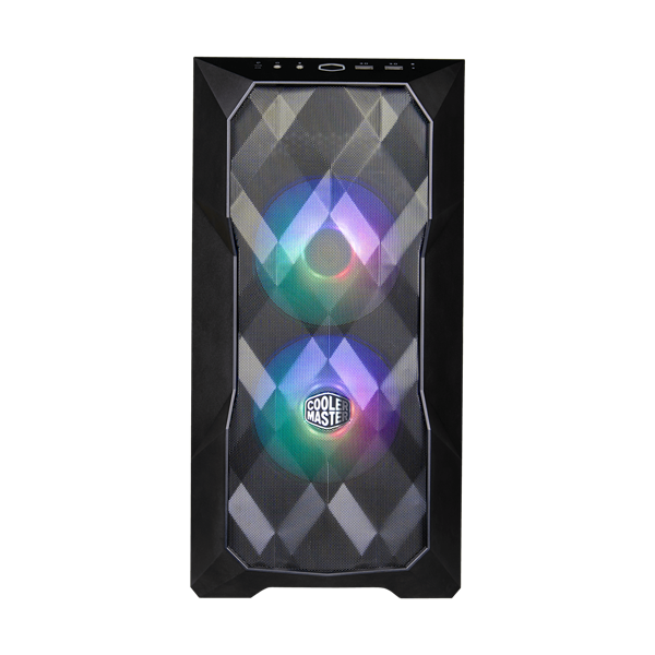 COOLER MASTER Micro ATX MasterBox TD300 MESH  2db ARGB Ventilátorral ház fekete