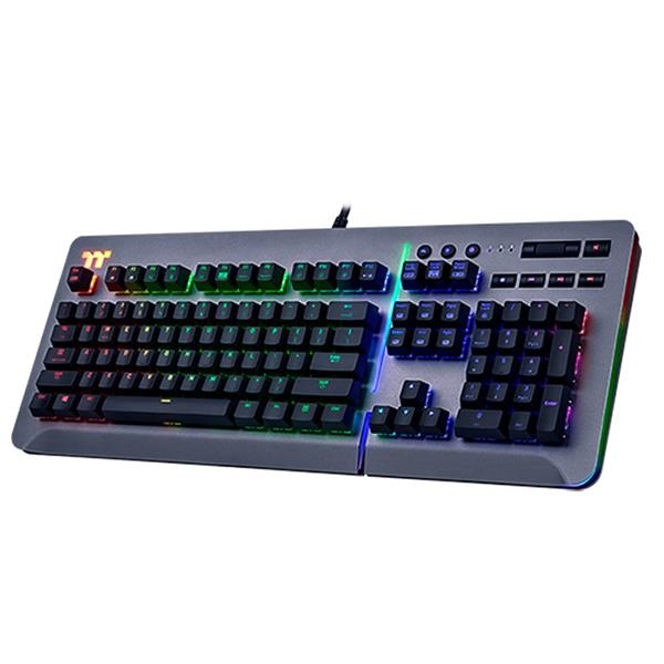 Thermaltake Tt eSports Level 20 RGB Titanium Gaming Cherry MX Blue US billentyűzet (KB-LVT-BLSRUS-01)