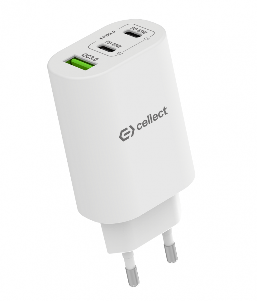 Hálózati gyorstöltő adapter 65W, Fehér