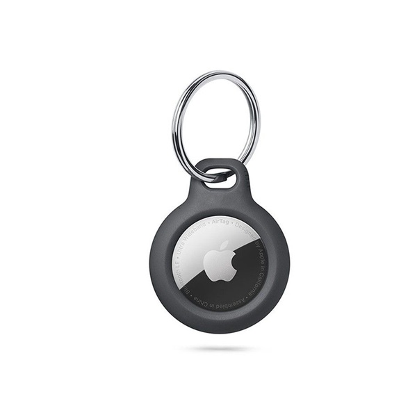 Haffner FN0440 Rough fekete szilikon védőtok Apple AirTag nyomkövetőhöz