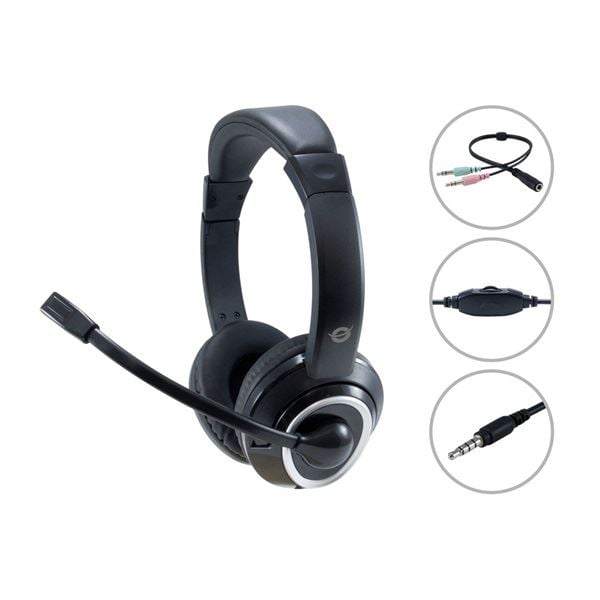 Conceptronic headset fekete (POLONA02BA)