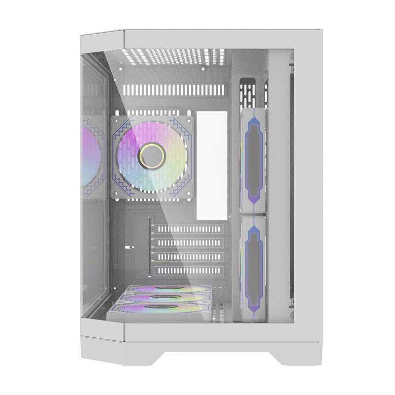 Darkflash FT418 számítógépház + 6 ARGB ventilátor Fehér 