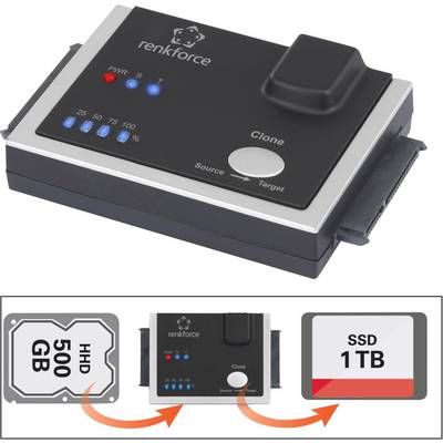 Merevlemez másoló állomás, klón-adapter Renkforce SATA Merevlemez másoló állomás, klón-adapter Renkforce SATA