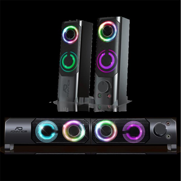 Advance SOUNDPHONICS RGB 6W RMS 2.0 3,5mm Jack RGB Hangszóró Fekete 