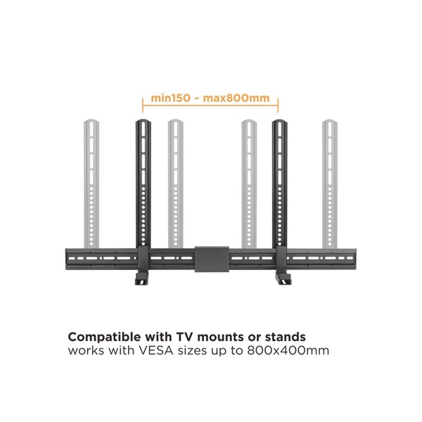 Equip   650895  Támogatott szélesség: 86-155mm rezgés csökkentés Soundbar fali konzol  fekete 