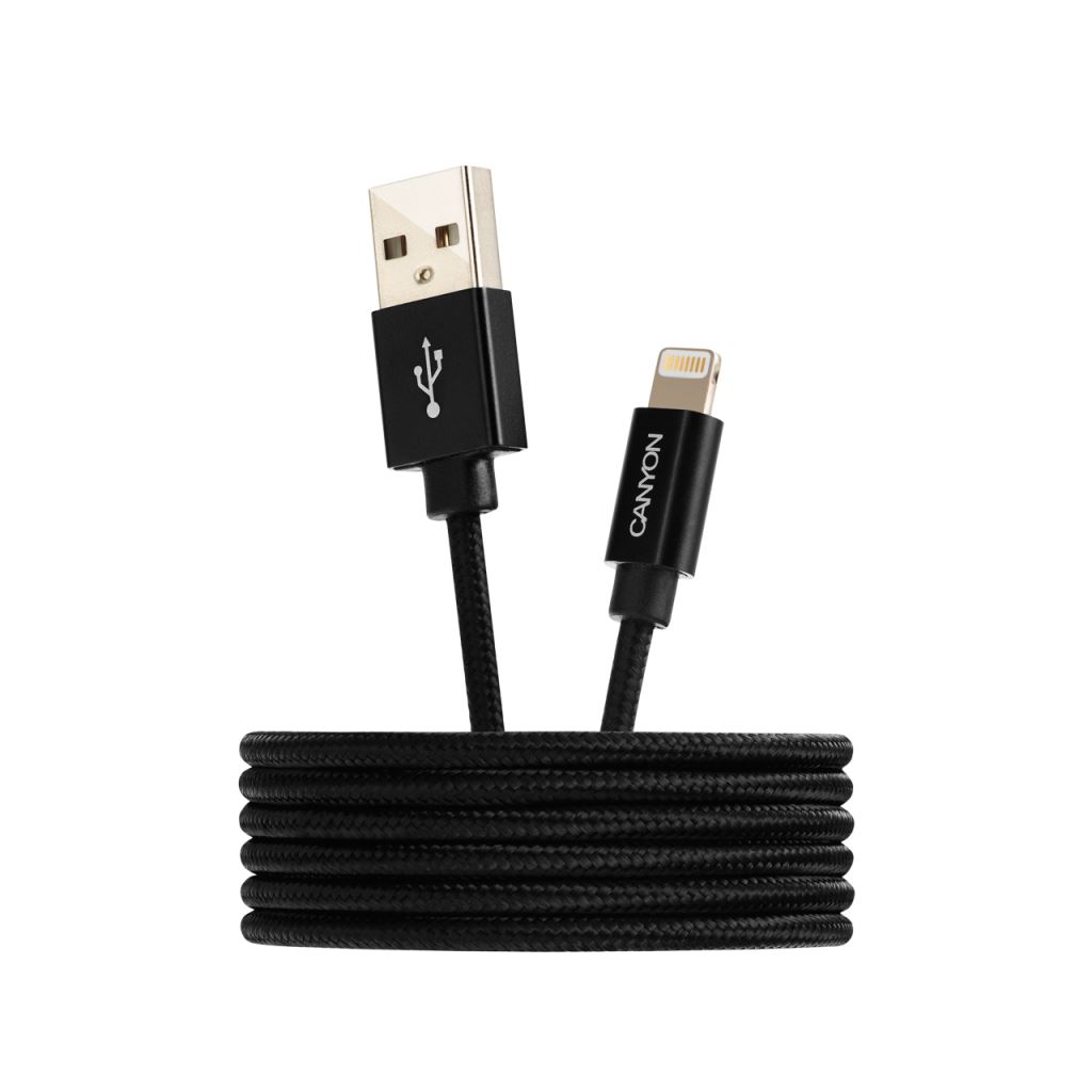 Canyon CNS-MFIC3B USB-Lightning töltő-/adatkábel fekete