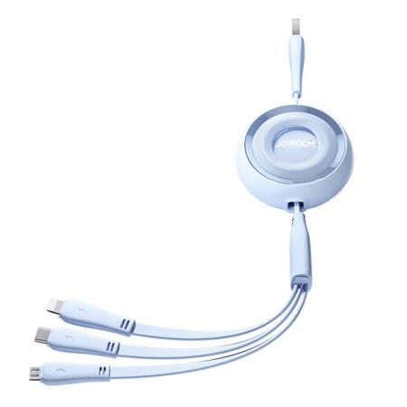 Joyroom Colorful S-A40 3in1 USB-A - USB-C/Lightning/Micro USB kábel 1m kék