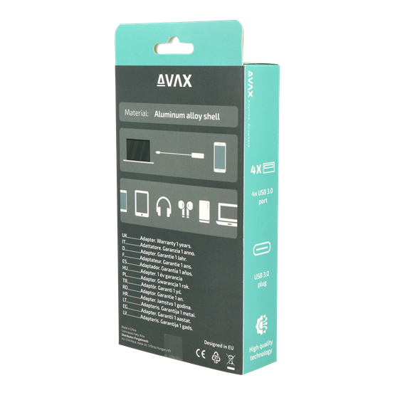  AVAX HB601 CONNECT+ Type C - 4xUSB 3.0 HUB