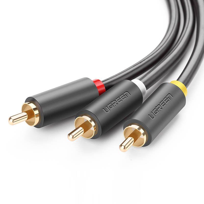 UGREEN AV105 3x RCA, Cinch- 3x RCA, Cinch, kábel, 1.5m, fekete (10524 )