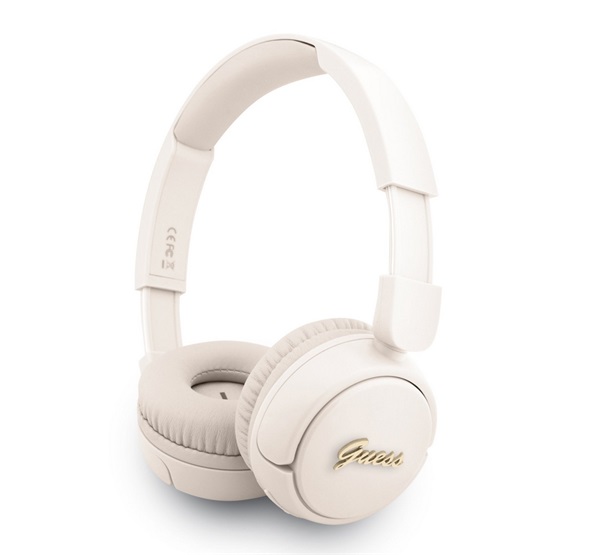 CG MOBILE GUESS SCRIPT METAL LOGO bluetooth fejhallgató SZTEREO (v5.3, mikrofon, IPX4 vízálló) BÉZS (GUBHV6SCE)