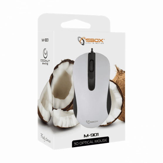  SBOX M-901W USB 1000 dpi Vezetékes egér  Fehér