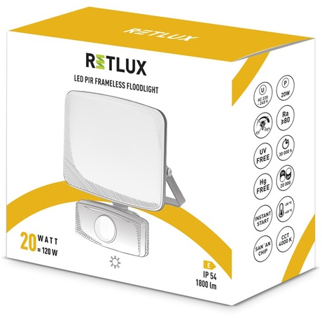 Retlux RSL 251 LED REFLEKTOR 20W + PIR ÉRZÉKELŐ