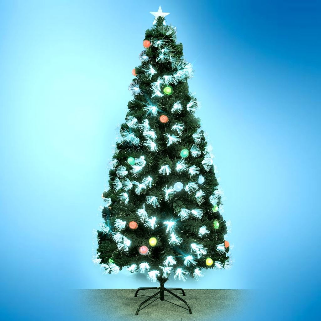 Somogyi KIX 4/90 optikai szálas műfenyő színváltó gömbökkel 90cm