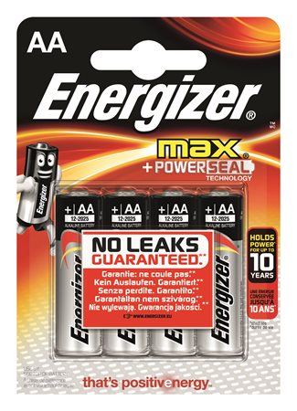 Energizer Max alkáli AA ceruzaelem (4db/csomag) (E300112503) Energizer Max alkáli AA ceruzaelem (4db/csomag) (E300112503)