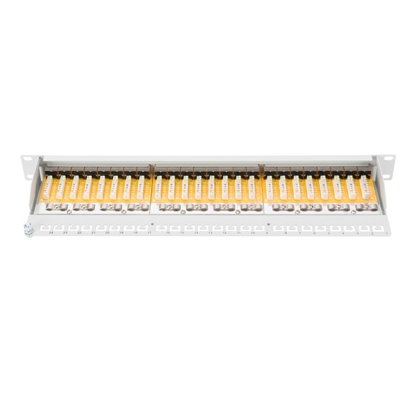 Digitus DN-91624S patch Panel 24 port 1U 19" CAT 6 árnyékolt, szürke