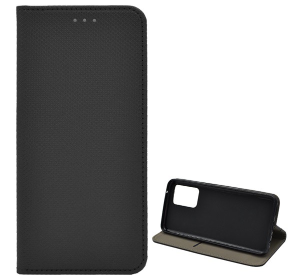 Tok álló, bőr hatású (FLIP, oldalra nyíló, asztali tartó funkció, rombusz minta) FEKETE [Oppo Find X5 Lite]
