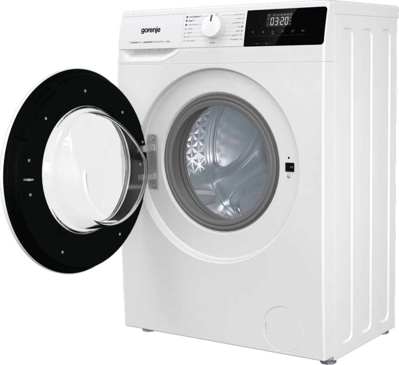 Gorenje WNHPI72SCS Elöltöltős keskeny mosógép – 7 kg, 1200 ford./perc, C Energiaosztály, Gőz technológia, Allergy Care, Baby Eco program