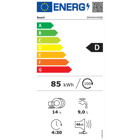 Bosch SMV4HVX00E beépíthető mosogatógép