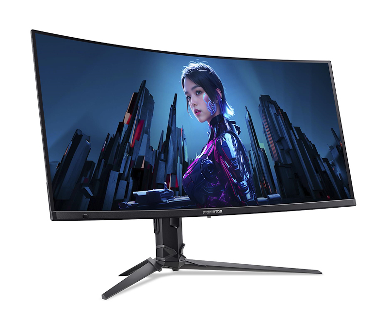 ACER  34" X34X5bmiiphuzx Monitor - 3440x1440, WQHD, LED, VA, 60Hz, 0,1ms, Ívelt, Hangszóró, FreeSync, Pivot, Gamer, Fekete