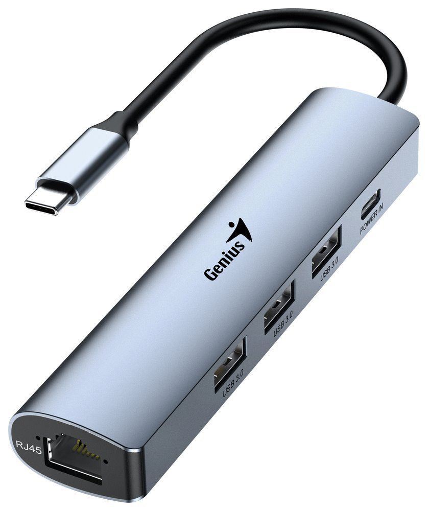 Genius UH-545 5az1-ben USB 3.0 Hub Gigabit Ethernet csatlakozóval szürke (31240004400) Genius UH-545 5az1-ben USB 3.0 Hub Gigabit Ethernet csatlakozóval szürke (31240004400)