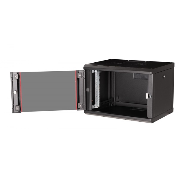 Equip Fali Rackszekrény EPM-07-6045-B-CBAA  19" 7U 600x450mm előre szerelt Fekete 