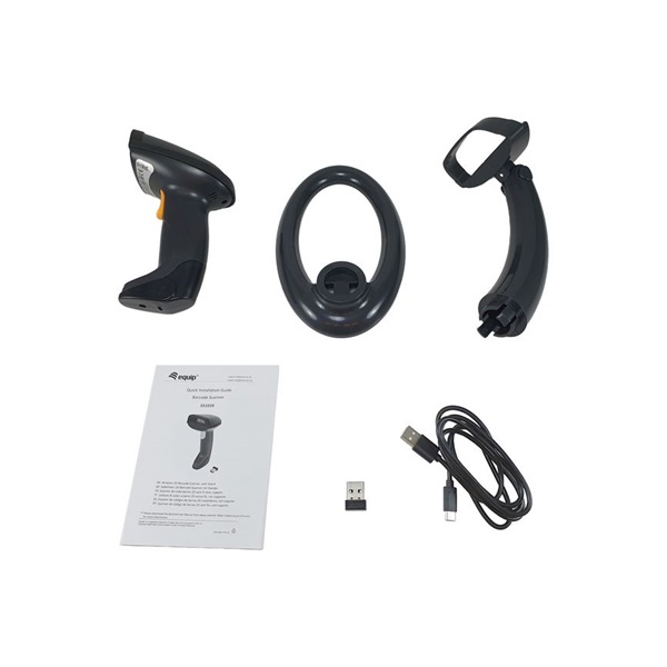 EQuip Wireless 2D Dual Mode 2.4GHz + Bluetooth Vonalkódolvasó Fekete
