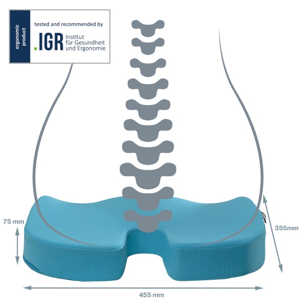 LEITZ "Ergo Cosy" Ülőpárna ergonómiai   Nyugodtkék