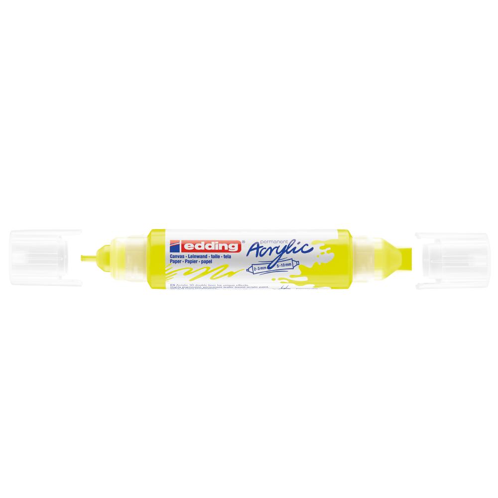 Edding Akril marker 2-3mm, és 5-10mm, 3D kétvégű  5400 neon sárga (7580247000)