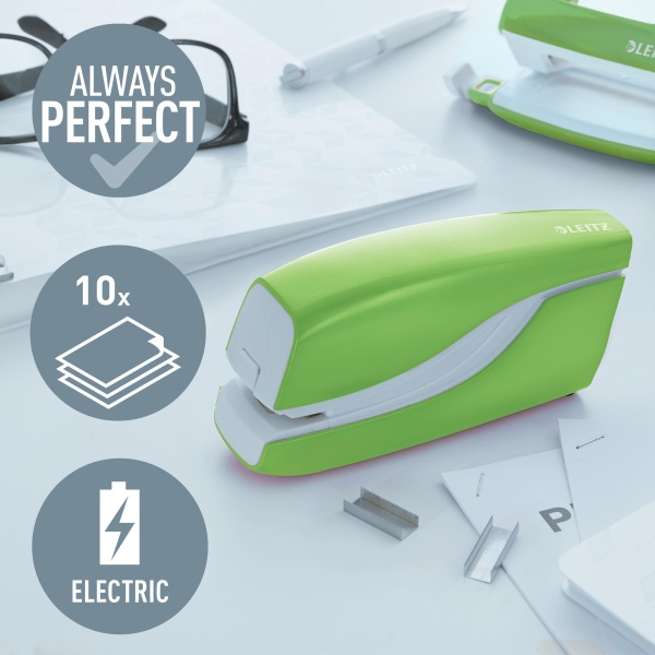 Leitz WOW elemes elektromos zöld tűzőgép