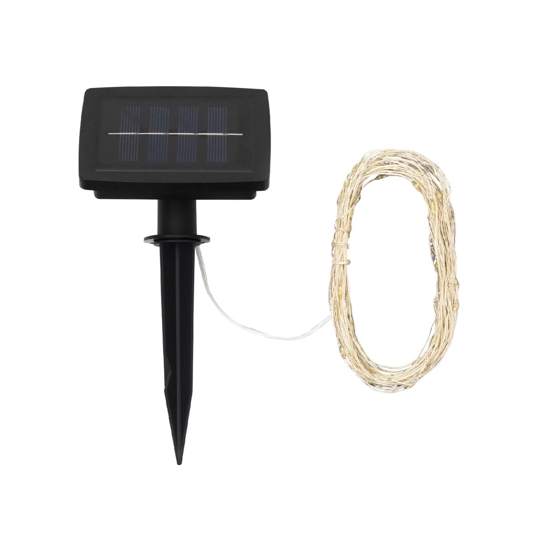Home micro LED fényfüzér, 5 méter, napelemes, kül- és beltéri kivitel, 100 db melegfehér micro LED (SML100WW)