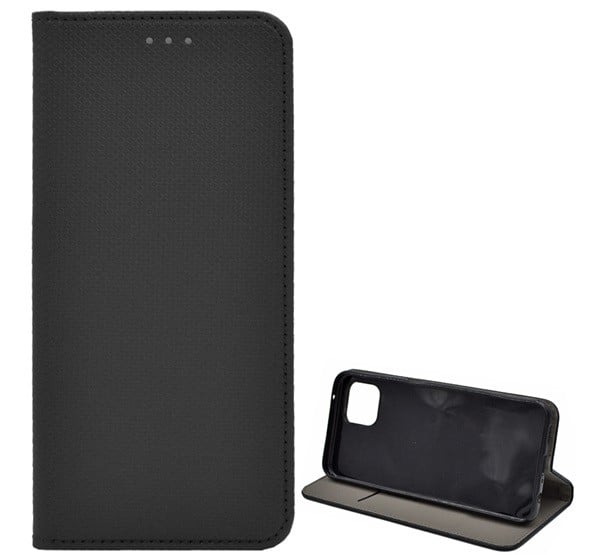 Tok álló, bőr hatású (FLIP, oldalra nyíló, asztali tartó funkció, rombusz minta) FEKETE [Oppo Reno 4 Z 5G]