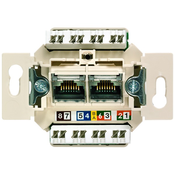 Siemens 5TG2027-2 Delta UAE 2X8pólusú RJ45 UTP CAT6 A informatikai csatlakozóaljzat Siemens 5TG2027-2 Delta UAE 2X8pólusú RJ45 UTP CAT6 A informatikai csatlakozóaljzat