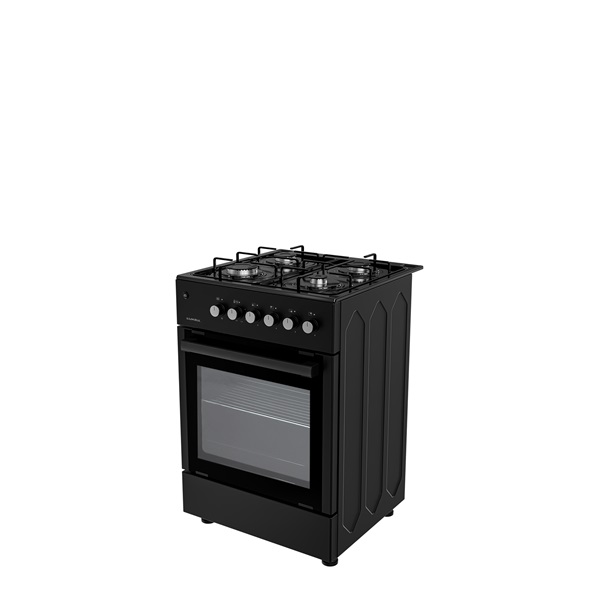 Luxell 663S-40FB fekete, szabadonálló, gáz, kombinált, főzőzóna: 4, tűzhely