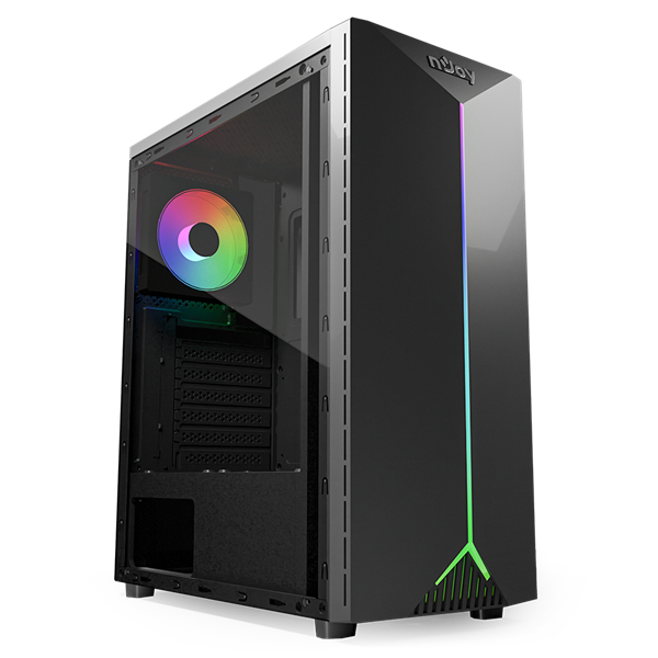 NJOY Ház Midi ATX ANIL Tápegység nélkül USB2.0+3.0 Fekete RGB