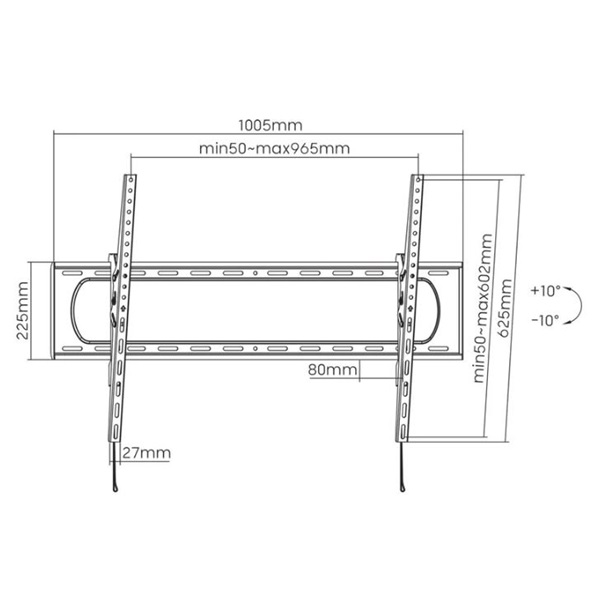 Manhattan Fali dönthető max.VESA:900x600 60"-120"-ig 120kg teherbírás TV állvány Fekete Manhattan Fali dönthető max.VESA:900x600 60"-120"-ig 120kg teherbírás TV állvány Fekete