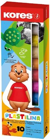 Gyurma, 200 g, 10 szín, KORES "Plastilina"