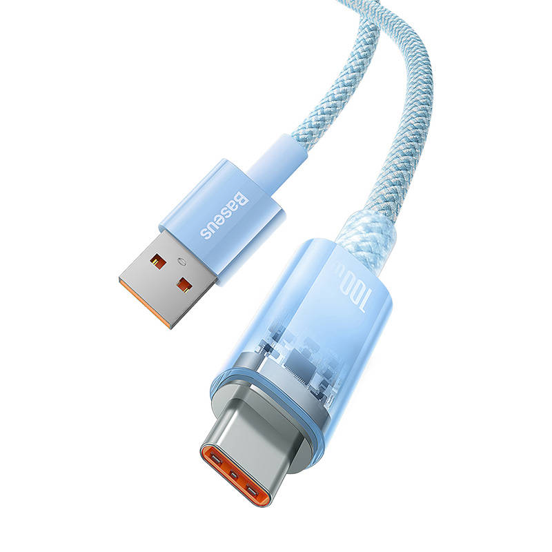 Quick Charge Cable Baseus Explorer Series USB to USB-C 100W, 2m (Blue)